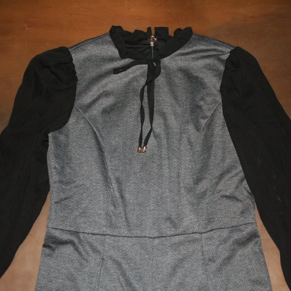 TOMMY HILFIGER Twofer Jumpsuit Sz 4 Herringbone Gray/Black NEW Straight Fit NWT - Picture 4 of 6